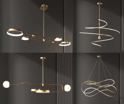 现代轻奢吊灯3D模型下载